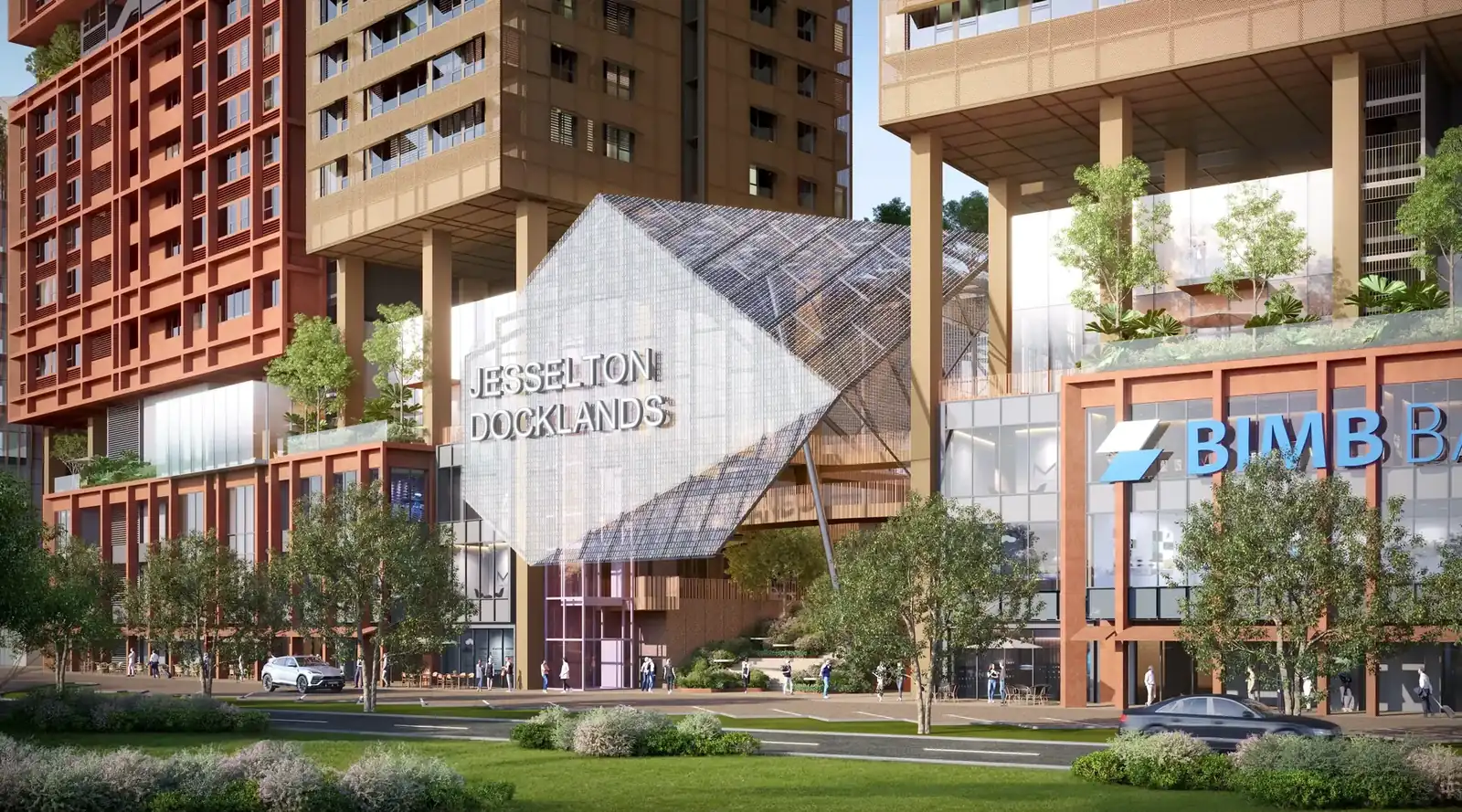 Jesselton Docklands gateway and retail street level