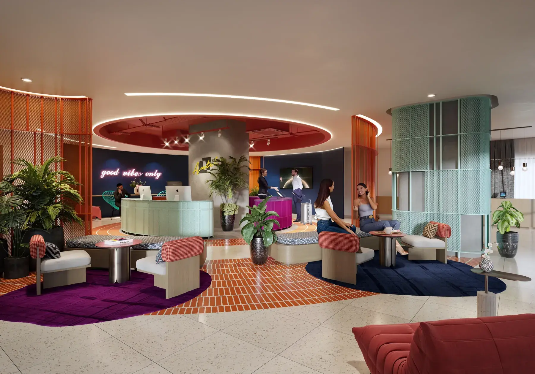 Lobby and waiting lounge at The Bedrock