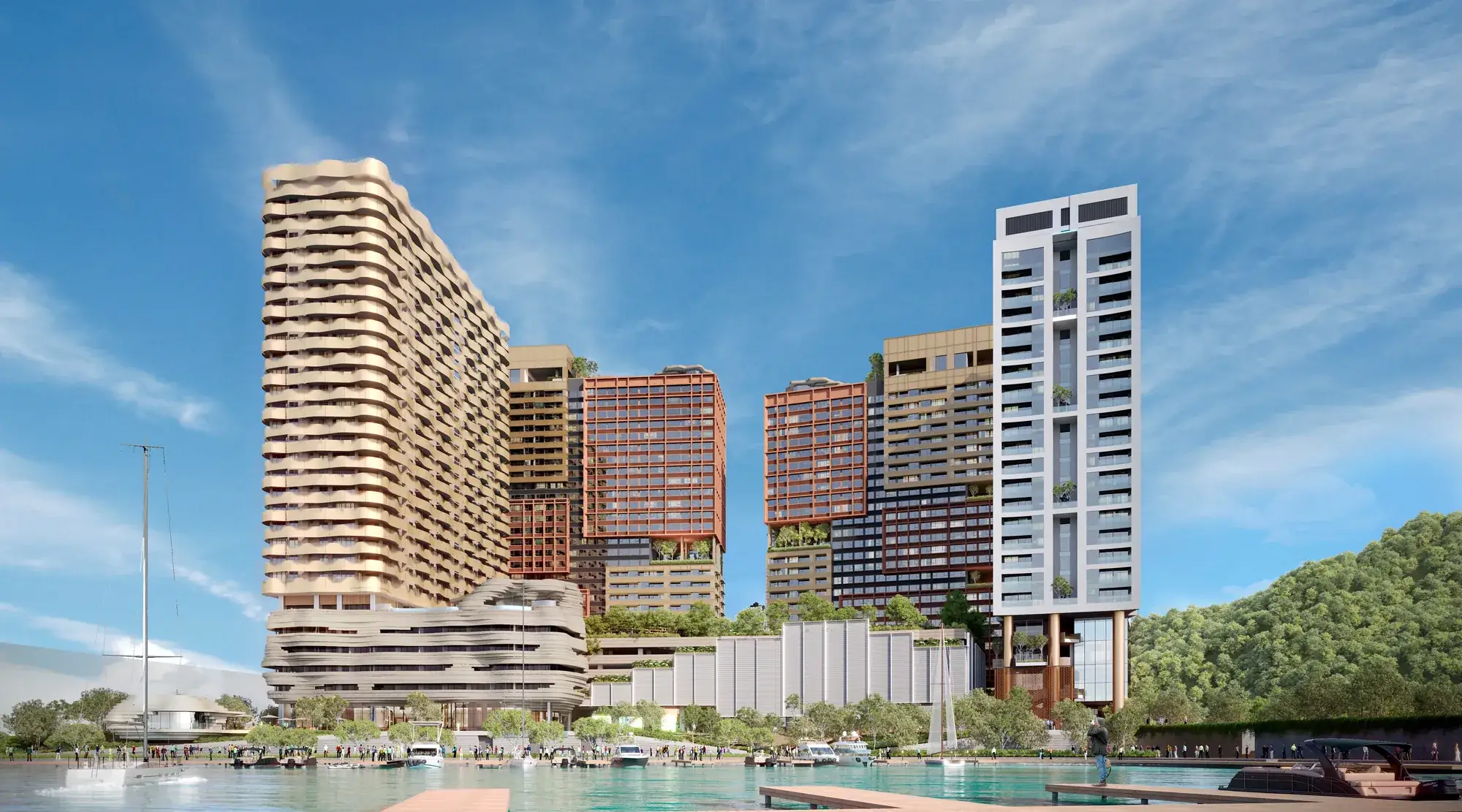 Jesselton Docklands masterplan seen from the water